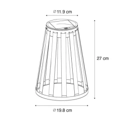 QAZQA Gartenbeleuchtung|Led-Außenleuchten*Set mit 2 Outdoor-Tischleuchten Schwarz Inkl. LED 3-Stufen Dimmer Solar und Akku - Penny
