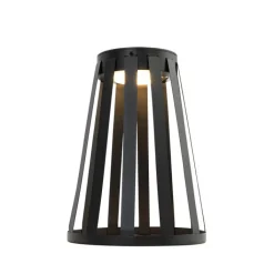 QAZQA Gartenbeleuchtung|Led-Außenleuchten*Set mit 2 Outdoor-Tischleuchten Schwarz Inkl. LED 3-Stufen Dimmer Solar und Akku - Penny