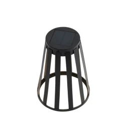 QAZQA Gartenbeleuchtung|Led-Außenleuchten*Set mit 2 Outdoor-Tischleuchten Schwarz Inkl. LED 3-Stufen Dimmer Solar und Akku - Penny