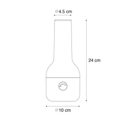 QAZQA Gartenbeleuchtung|Led-Außenleuchten*Set mit 2 Outdoor-Tischleuchten Schwarz mit Weiß inkl. wiederaufladbaren LED - Haard