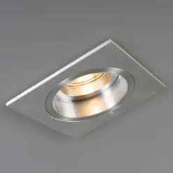 QAZQA Einbaustrahler|Wohnzimmerlampen*Set mit 6 quadratischen Aluminium-Einbaustrahlern, verstellbar - Chuck