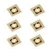 QAZQA Einbaustrahler|Wohnzimmerlampen*Set mit 6 quadratischen Einbaustrahlern Messing verstellbar - Artemis