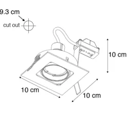 QAZQA Einbaustrahler|Wohnzimmerlampen*Set mit 6 quadratischen Einbaustrahlern Messing verstellbar - Artemis
