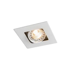 QAZQA Einbaustrahler|Wohnzimmerlampen*Set mit 6 Quadratischer Einbauspot weiß schwenkbar und kippbar - Artemis