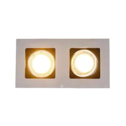 QAZQA Einbaustrahler|Wohnzimmerlampen*Set mit 6 Rechteckiger Einbauspot aus 2-flammigem Aluminium - Qure