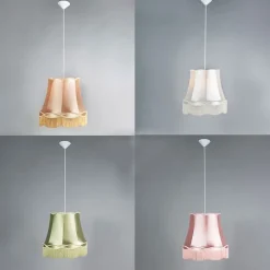 QAZQA Pendelleuchten|Wohnzimmerlampen*Set mit 4 Retro Hängelampen bunt 45 cm - Granny