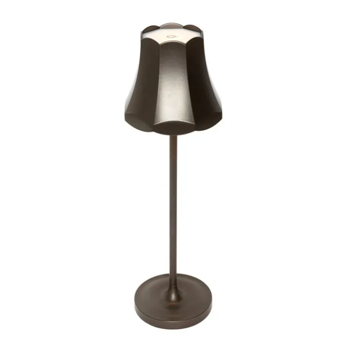 QAZQA Gartenbeleuchtung|Led-Außenleuchten*Set mit 2 Retro-Tischleuchten Dunkelbronze wiederaufladbar IP44 - Granny