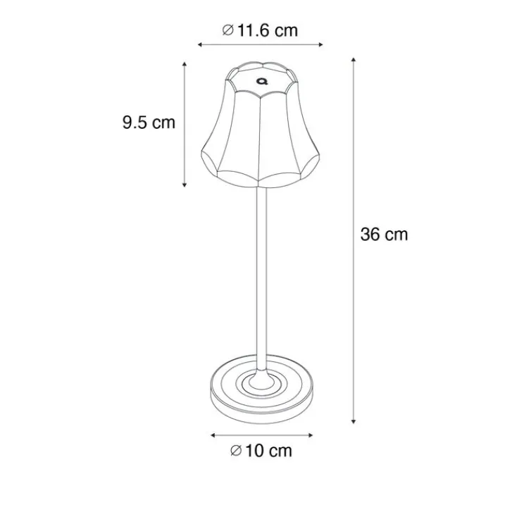 QAZQA Gartenbeleuchtung|Led-Außenleuchten*Set mit 2 Retro-Tischleuchten Dunkelbronze wiederaufladbar IP44 - Granny