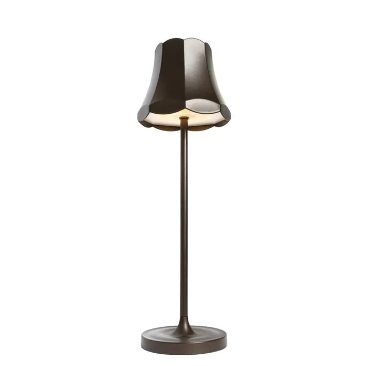 QAZQA Gartenbeleuchtung|Led-Außenleuchten*Set mit 2 Retro-Tischleuchten Dunkelbronze wiederaufladbar IP44 - Granny