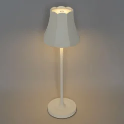 QAZQA Gartenbeleuchtung|Led-Außenleuchten*Set mit 2 Retro-Tischleuchten cremeweiß wiederaufladbar IP44 - Granny