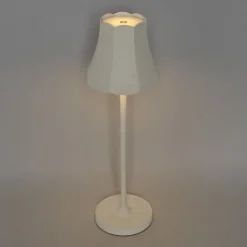 QAZQA Gartenbeleuchtung|Led-Außenleuchten*Set mit 2 Retro-Tischleuchten cremeweiß wiederaufladbar IP44 - Granny