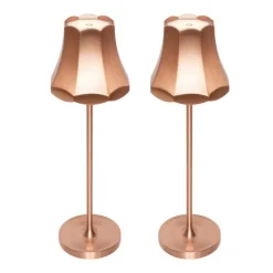 QAZQA Gartenbeleuchtung|Led-Außenleuchten*Set mit 2 Retro-Tischleuchten Kupfer wiederaufladbar IP44 - Granny