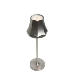 QAZQA Gartenbeleuchtung|Led-Außenleuchten*Set mit 2 Retro-Tischleuchten Gunmetal wiederaufladbar IP44 - Granny