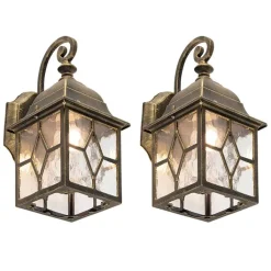 QAZQA Gartenbeleuchtung|Außenwandleuchten*Set mit 2 romantischen Außenwandlaternen aus Bronze - London