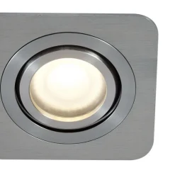 QAZQA Badezimmerlampen|Außenstrahler*Set mit 6 runden Einbaustrahlern Gunmetal GU10 50mm Verstellbar IP44 - Alberto