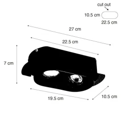 QAZQA Schlafzimmerlampen|Küchenlampen*Set mit 6 runden Einbaustrahlern Weiß GU10 70mm 2-Licht - Hubs