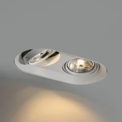 QAZQA Schlafzimmerlampen|Küchenlampen*Set mit 6 runden Einbaustrahlern Weiß GU10 70mm 2-Licht - Hubs