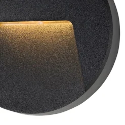 QAZQA Gartenbeleuchtung|Led-Außenleuchten*Set mit 6 runden schwarzen Außenwandleuchten inkl. LED IP65 - Gem