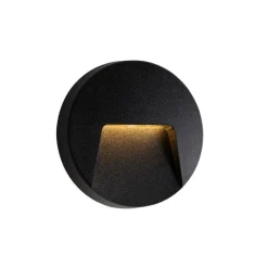 QAZQA Gartenbeleuchtung|Led-Außenleuchten*Set mit 6 runden schwarzen Außenwandleuchten inkl. LED IP65 - Gem