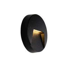 QAZQA Gartenbeleuchtung|Led-Außenleuchten*Set mit 6 runden schwarzen Außenwandleuchten inkl. LED IP65 - Gem