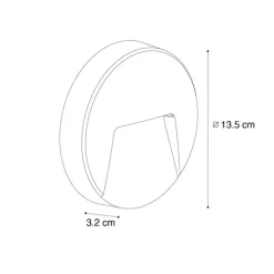 QAZQA Gartenbeleuchtung|Led-Außenleuchten*Set mit 2 runden schwarzen Außenwandleuchten inkl. LED IP65 - Gem
