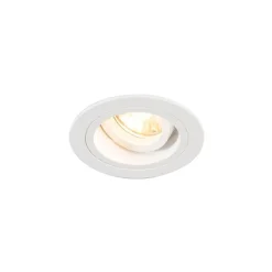 QAZQA Einbaustrahler|Wohnzimmerlampen*Set mit 6 runden, verstellbaren Einbauspots in Weiß - Chuck