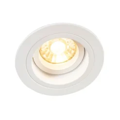 QAZQA Einbaustrahler|Wohnzimmerlampen*Set mit 6 runden, verstellbaren Einbauspots in Weiß - Chuck