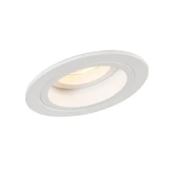 QAZQA Einbaustrahler|Wohnzimmerlampen*Set mit 6 runden, verstellbaren Einbauspots in Weiß - Chuck