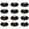 QAZQA Schlafzimmerlampen|Küchenlampen*Set mit 12 schwarzen Einbauleuchten GU10 50mm IP44 - Dept