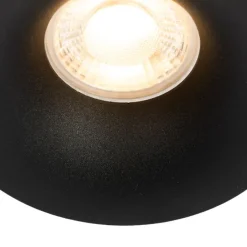 QAZQA Einbaustrahler|Wohnzimmerlampen*Set mit 6 schwarzen Einbauleuchten GU10 50 mm - Gijs