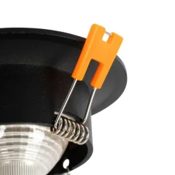 QAZQA Einbaustrahler|Wohnzimmerlampen*Set mit 6 schwarzen Einbauleuchten GU10 50 mm - Gijs