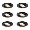 QAZQA Einbaustrahler|Wohnzimmerlampen*Set mit 6 schwarzen Einbauleuchten GU10 35 mm - Edu