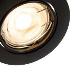 QAZQA Einbaustrahler|Wohnzimmerlampen*Set mit 6 schwarzen Einbauleuchten GU10 35 mm - Edu