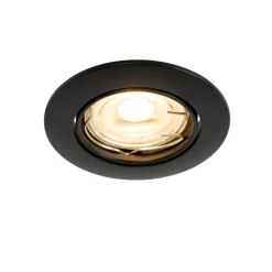 QAZQA Einbaustrahler|Wohnzimmerlampen*Set mit 6 schwarzen Einbauleuchten GU10 35 mm - Edu