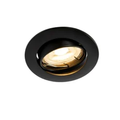 QAZQA Einbaustrahler|Wohnzimmerlampen*Set mit 6 schwarzen Einbauleuchten GU10 35 mm - Edu