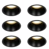 QAZQA Einbaustrahler|Wohnzimmerlampen*Set mit 6 schwarzen Einbauleuchten GU10 70 mm IP44 - Dept