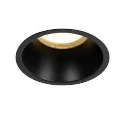 QAZQA Einbaustrahler|Wohnzimmerlampen*Set mit 6 schwarzen Einbauleuchten GU10 70 mm IP44 - Dept