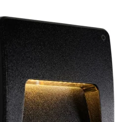 QAZQA Gartenbeleuchtung|Led-Außenleuchten*Set mit 2 schwarzen quadratischen Außenwandleuchten inkl. LED IP65 - Gem