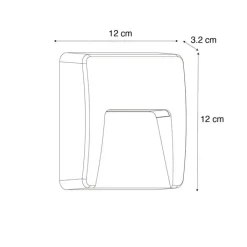 QAZQA Gartenbeleuchtung|Led-Außenleuchten*Set mit 2 schwarzen quadratischen Außenwandleuchten inkl. LED IP65 - Gem