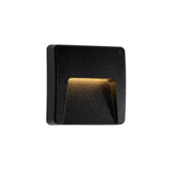 QAZQA Gartenbeleuchtung|Led-Außenleuchten*Set mit 2 schwarzen quadratischen Außenwandleuchten inkl. LED IP65 - Gem