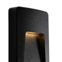 QAZQA Led-Außenleuchten|Außenwandleuchten*Set mit 6 schwarzen rechteckigen Außenwandleuchten inkl. LED IP65 - Gem