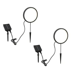 QAZQA Gartenbeleuchtung|Led-Außenleuchten*Set mit 2 schwarzen Wegeleuchten 50cm inkl. wiederaufladbare LED und Solar IP65 - Adalind