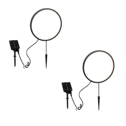 QAZQA Gartenbeleuchtung|Led-Außenleuchten*Set mit 2 schwarzen Wegeleuchten 60cm inkl. wiederaufladbare LED und Solar IP65 - Adalind