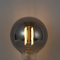 LUUMR Smarte Glühbirnen|Filament Lampen*Set mit 5 Smart Dimmbare LED-Glühbirnen E27 G95 Rauchglas 4,9 W 150 lm 1800 K