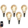 LUEDD Preisvorteil Auf Leuchtmittel|Smarte Glühbirnen*Set mit 5 Smart E14 dimmbar in Kelvin LED-Lampe P45 Goldline 4,9W 470 lm 1800-4000K