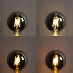 LUEDD Preisvorteil Auf Leuchtmittel|Smarte Glühbirnen*Set mit 5 Smart E27 LED-Glühbirnen G95 Rauch 4W 60lm 1800-3000K