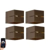 QAZQA Smarte Wandleuchten|Wandleuchten*Set mit 4 Smart Wandleuchten Dunkelbronze 9,7 cm Inkl. WiFi G9 - Transfer Groove
