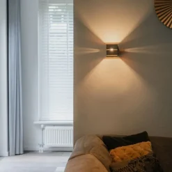 QAZQA Smarte Wandleuchten|Wandleuchten*Set mit 4 Smart Wandleuchten Dunkelbronze 9,7 cm Inkl. WiFi G9 - Transfer Groove