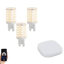 QAZQA Preisvorteil Auf Leuchtmittel|Led Lampen*Set mit 3 smarten, dimmbaren G9-LED-Lampen 2,5 W 250 lm 2700K-6500K inkl. Zigbee Smart Hub