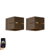 QAZQA Smarte Wandleuchten|Wandleuchten*Set mit 2 Smart-Wandlampen Dunkelbronze 9,7 cm Inkl. Wifi G9 - Transfer Groove